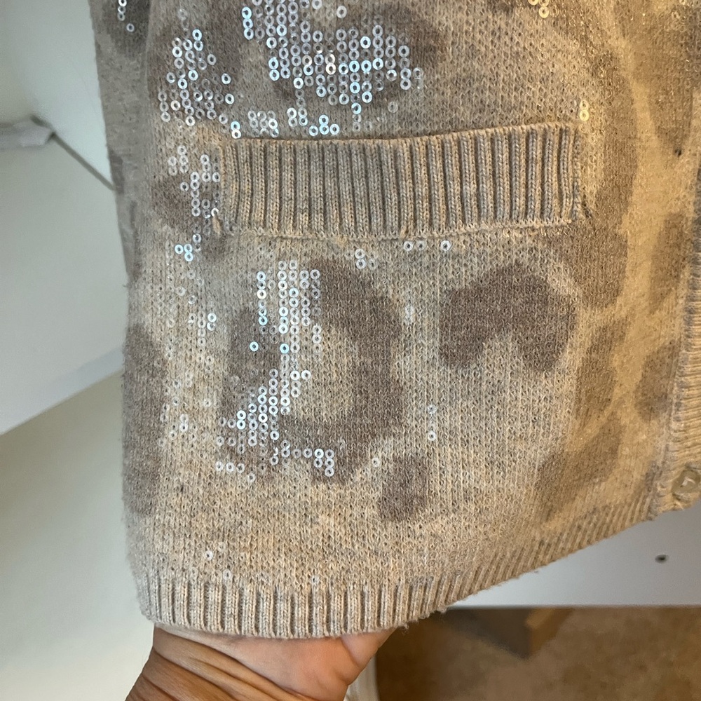 Christian Lacroix Beige Sequined Knit Cardigan - Picture 5 of 8